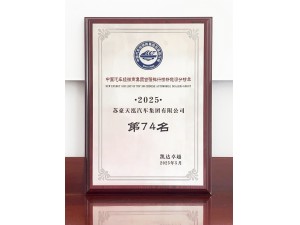 2025中國汽車經(jīng)銷商集團(tuán)百強(qiáng)排行榜新能源分榜單第74名